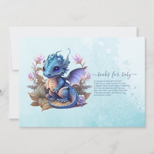 Cute Watercolor Blue Dragon Baby Shower Invitation