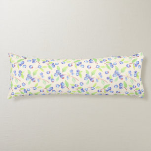 Cute Watercolor Blueberry Botanical Pattern Body Pillow