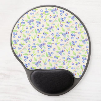 Cute Watercolor Blueberry Botanical Pattern Gel Mouse Pad