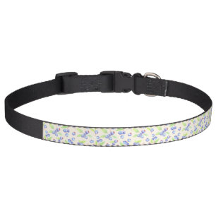Cute Watercolor Blueberry Botanical Pattern Pet Collar