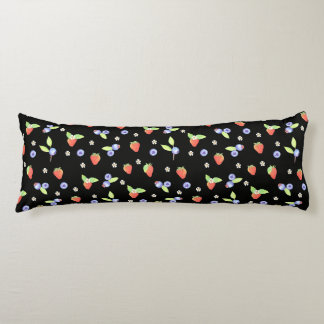 Cute Watercolor blueberry strawberry Pattern Body Pillow