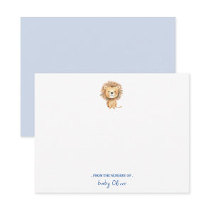 Cute watercolor Boho Lion Baby Boy  Thank You Card