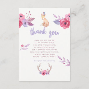 Cute Watercolor Boho Tribal Baby Shower Thank You