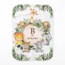 Cute Watercolor Botanical Safari Baby Animals Baby Burp Cloth Cute Watercolor Botanical Safari Baby Animals Baby Burp Cloth