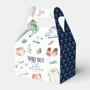 Cute Watercolor Boy Clothes BOY Baby Shower Favor Boxes
