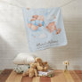 Cute Watercolor Boy Teddy Bear with Balloons  Baby Blanket