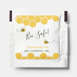 Cute Watercolor Bumblebees Bee Safe Small Business Hand Sanitizer Packet