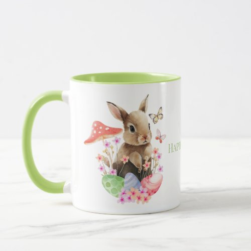 Cute Watercolor Bunny And Easter Eggs Mug