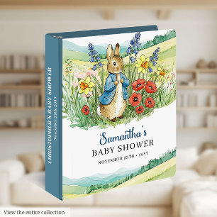 Cute Watercolor Bunny Baby Shower Memory Album 3 Ring Binder