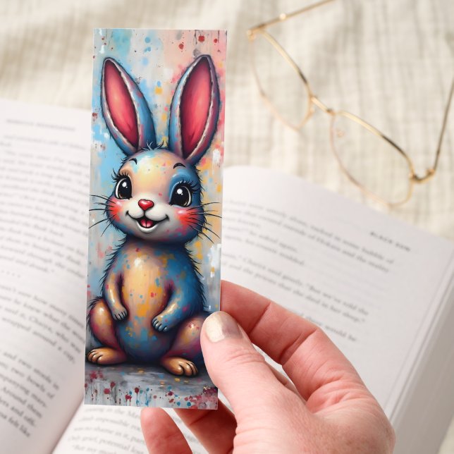 Cute Watercolor Bunny Colorful Rabbit Art Bookmarks (Hand)