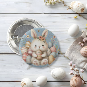 Cute watercolor Bunny Easter Button
