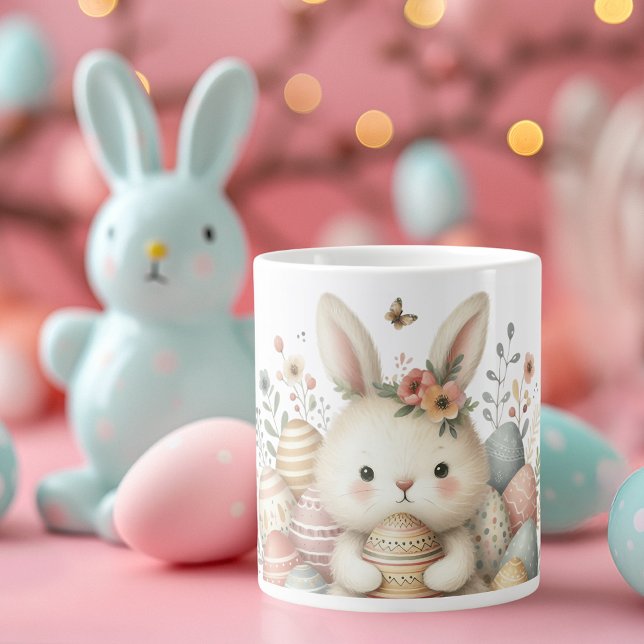 Cute watercolor Bunny Easter  Giant Coffee Mug (Cute watercolor Bunny Easter Large Coffee Mug)