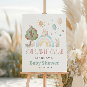 Cute Watercolor Bunny Gender Neutral Baby Shower Foam Board