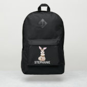 Cute Watercolor Bunny Personalized name Port Authority® Backpack (Front)