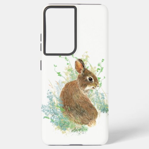Cute Watercolor Bunny Rabbit Animal art   Samsung Galaxy S21 Ultra Case