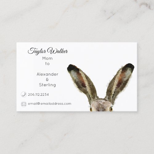 Cute Watercolor Bunny Rabbit Mommy Card