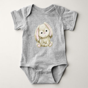 Cute Watercolor Bunny Rabbit Pet Farm Animal Baby Bodysuit