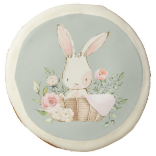 Cute Watercolor Bunny Rabbit Sugar Cookie