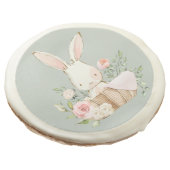 Cute Watercolor Bunny Rabbit Sugar Cookie (Angled)