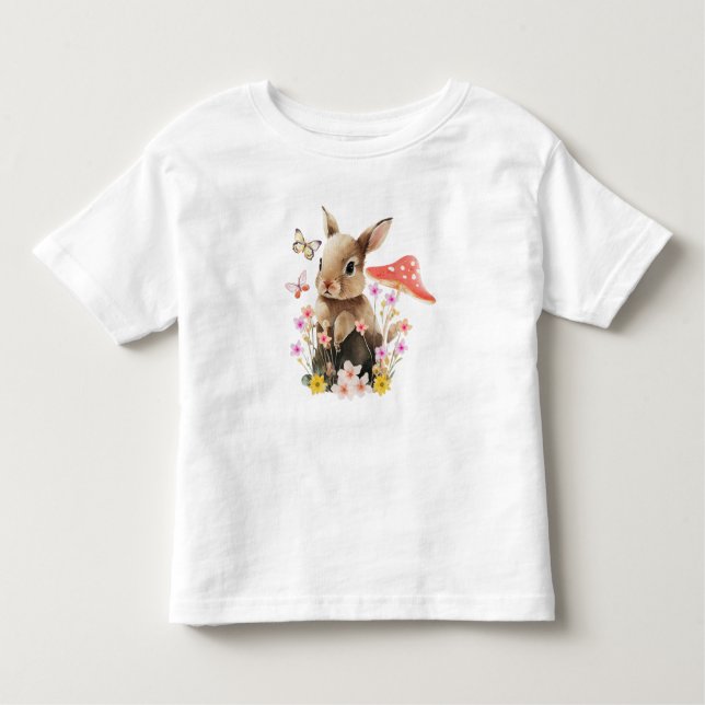Cute Watercolor Bunny Toddler T-shirt (Front)