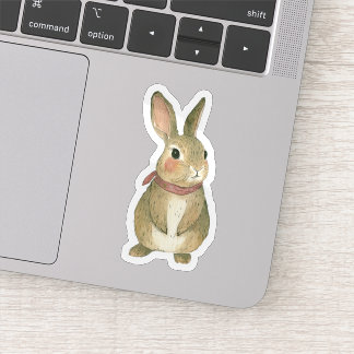 Cute Watercolor Bunny Vinyl Sticker