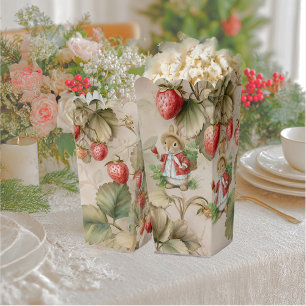 Cute Watercolor Bunny with Strawberries Favor Boxes