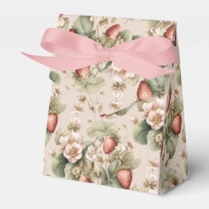 Cute Watercolor Bunny with Strawberries Favor Boxes