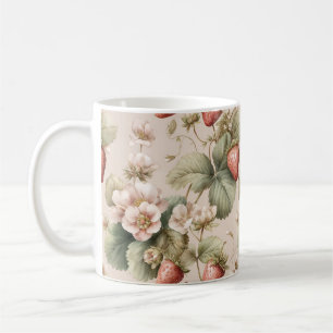 Cute Watercolor Bunny with Strawberries Tote Bag Coffee Mug