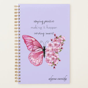 Cute Watercolor Butterfly Wildflowers Girly Planner