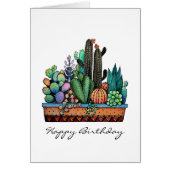 Cute Watercolor Cactus Garden In Beautiful Pot (Front)