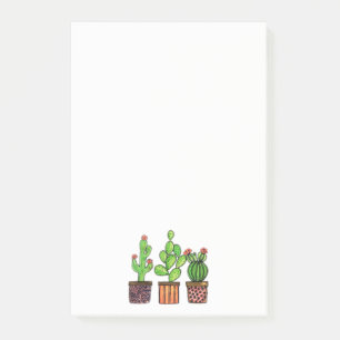 Cute Watercolor Cactus In Pots Post-it Notes