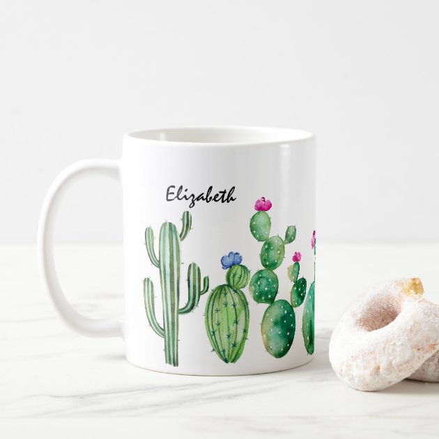 Personalized Name Mug Cactus Mug Personalized Cactus Coffee Mug Cute Cactus Cup