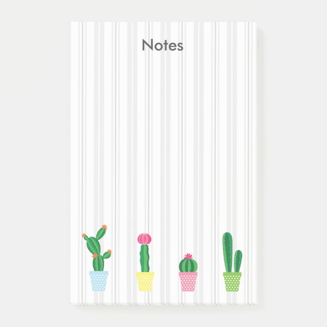 Cute Watercolor Cactus Post-it Notes (Front)