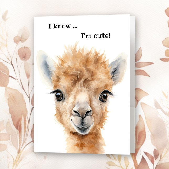 Cute Watercolor Camel Pocket Folder (Pocket folder featuring a cute illustration of a baby camel.)