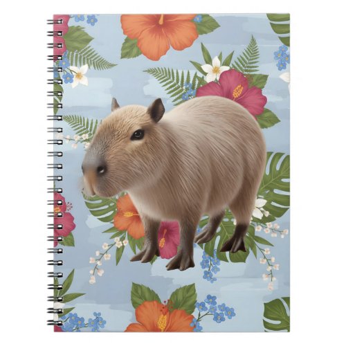Cute Watercolor Capybara Animal Illustration Notebook