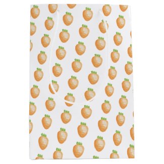 Cute Watercolor Carrot Pattern - Easter  Medium Gift Bag