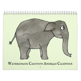 Cute Watercolor Cartoon Animals 2022 Calendar