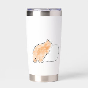 Cute Watercolor Cat Illustration Insulated Tumbler