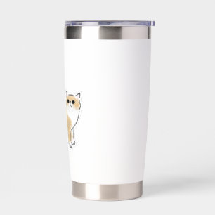 Cute Watercolor Cat Illustration Insulated Tumbler