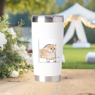 Cute Watercolor Cat Illustration Insulated Tumbler