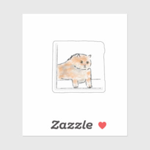 Cute Watercolor Cat Illustration Sticker