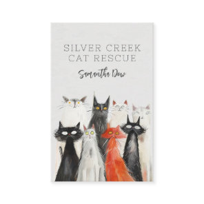 Cute Watercolor Cat Rescue Pet Sitter Animal Care Business Card