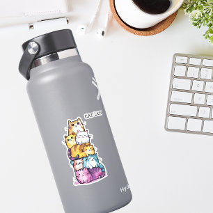 Cute Watercolor Cats, Cat Lady, Minimalist, Custom Sticker