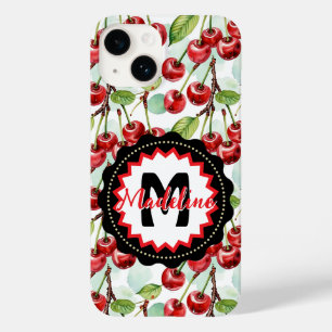 Cute Watercolor Cherry Pattern Personalized Case-Mate iPhone 14 Case