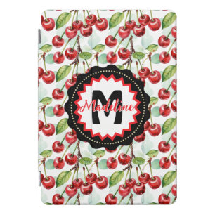 Cute Watercolor Cherry Pattern Personalized iPad Pro Cover