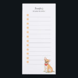 Cute Watercolor Chihuahua shopping list  Magnetic Notepad<br><div class="desc">Personalized,  cute shopping list 'Things to fetch" featuring watercolor illustrations of adorable Chihuahua. Nice for reminder notes! These magnetic note pads makes wonderful gifts.</div>