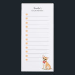 Cute Watercolor Chihuahua shopping list  Magnetic Notepad<br><div class="desc">Personalized,  cute shopping list 'Things to fetch" featuring watercolor illustrations of adorable Chihuahua. Nice for reminder notes! These magnetic note pads makes wonderful gifts.</div>