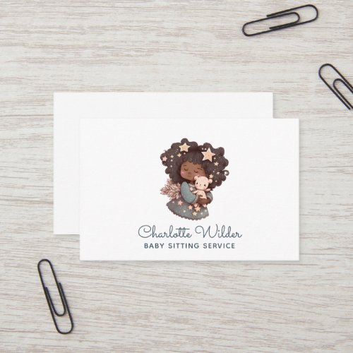 Cute Watercolor Child Baby Sitter Business Card