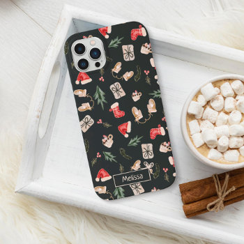 Cute Watercolor Christmas Illustration Pattern Iphone 13 Case by girly_trend at Zazzle