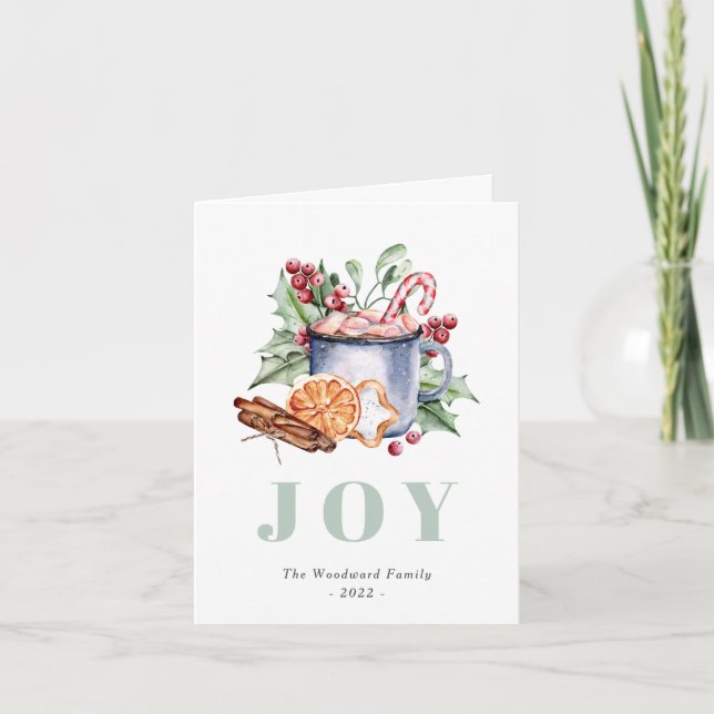 Cute Watercolor Christmas Sweets Holiday Card (Front)